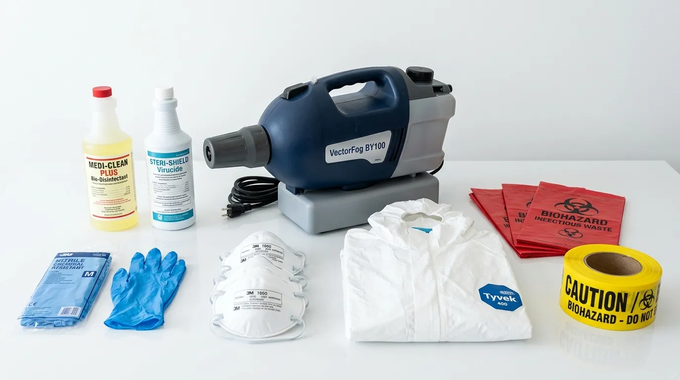 Professional biohazard remediation crew working in Youngstown