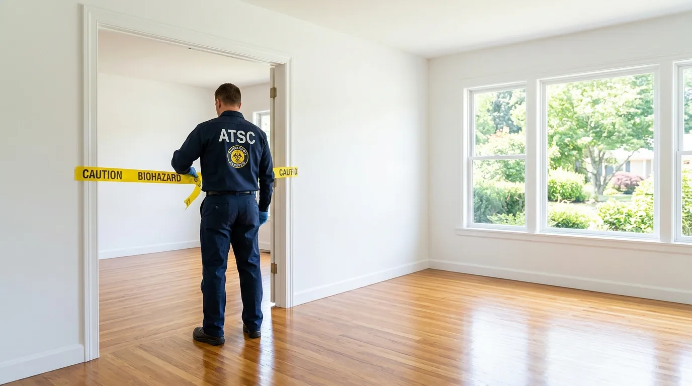 Certified biohazard cleanup crew performing Decomposition Cleanup in Youngstown